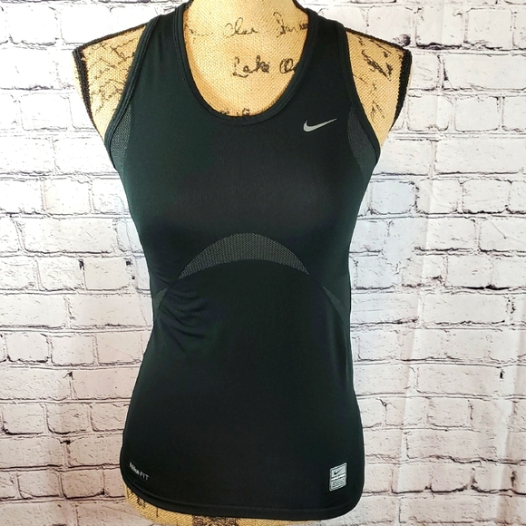 Nike Tops - Nike Pro NikeFIT Black Fitted Racerback Tank Top Size Medium